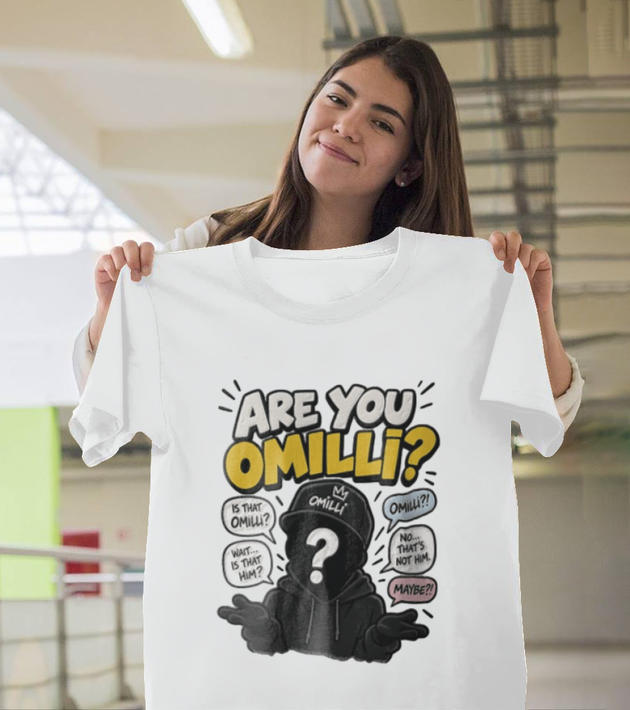 Are You Omilli Mystery Creator Streamer Iconic Question Marks And Quotes T-Shirt