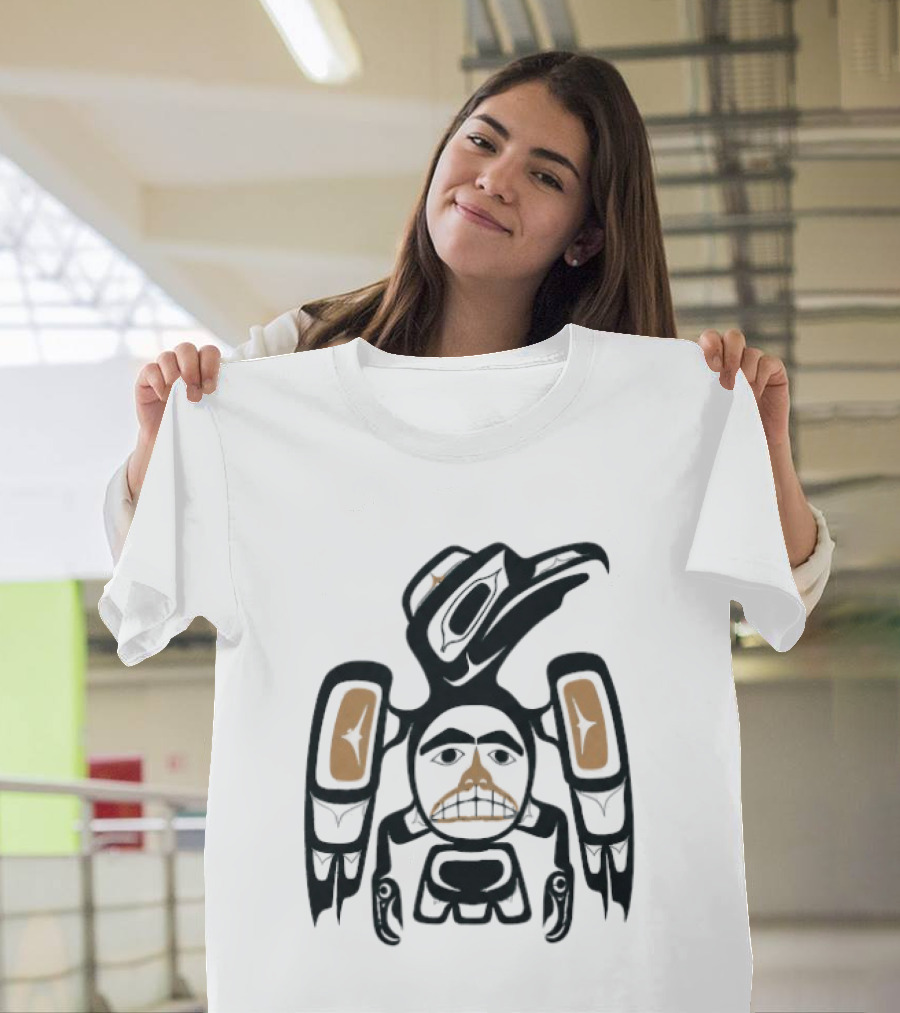 Jennifer Lawrence Turquoise Tribal Art Bird Totem T-Shirt