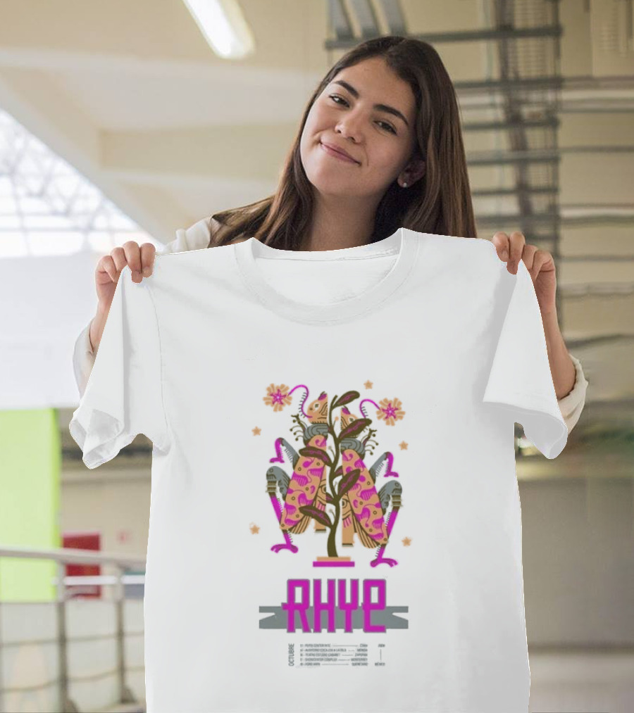 Rhye X Chepeshepe Mexico Tour 2026 Vibrant Floral And Creature Motif T-Shirt