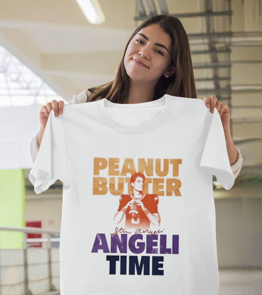 Peanut Butter Steve Angeli Time Football Player Holding Ball T-Shirt