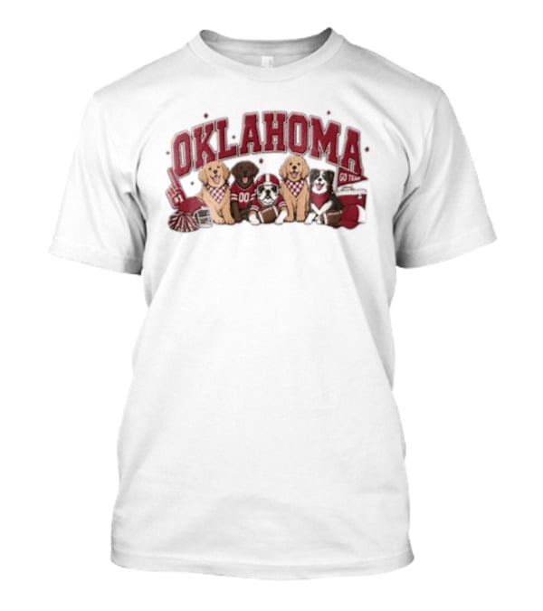 Oklahoma Sooners Go Team Dogs In Football Jerseys T-Shirt