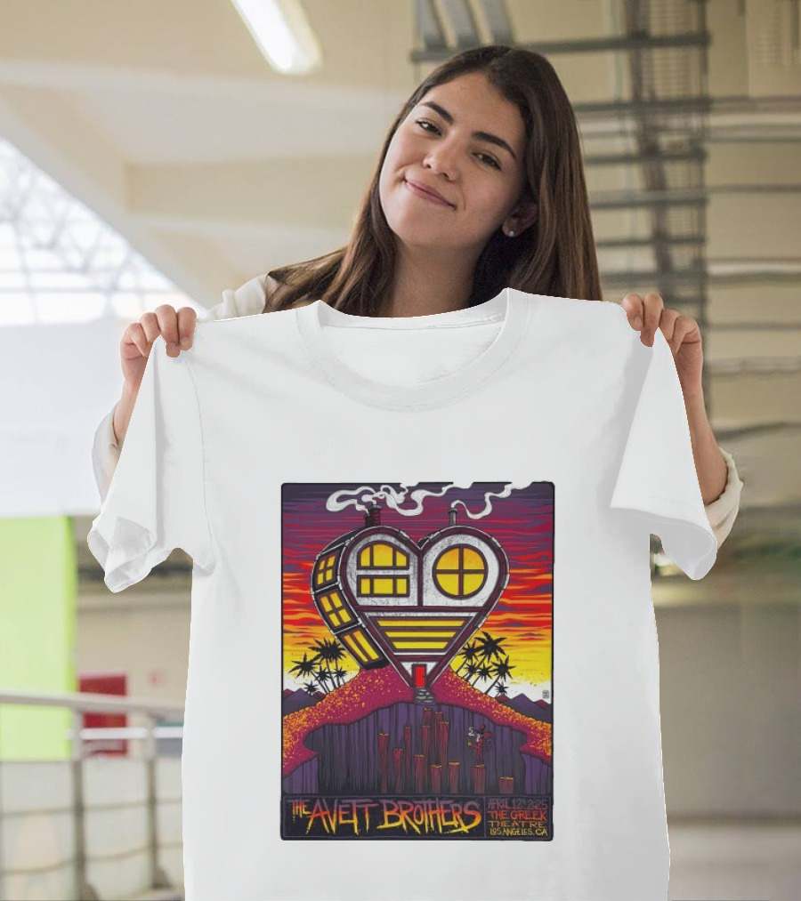The Avett Brothers Heart Shaped House Greek Theater Los Angeles CA April 12 2025 T-Shirt