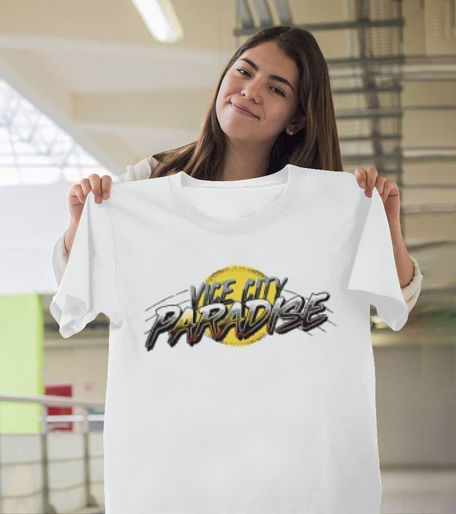 The Wynwood Walls Shop Faile Vice City Paradise Retro Inspired Style White T-Shirt