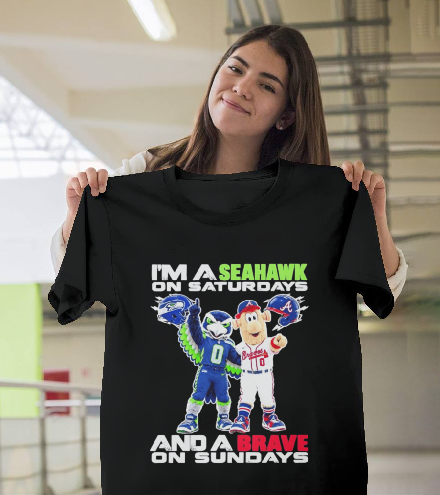 I'm A Seahawk On Saturdays And A Brave On Sundays T-Shirt
