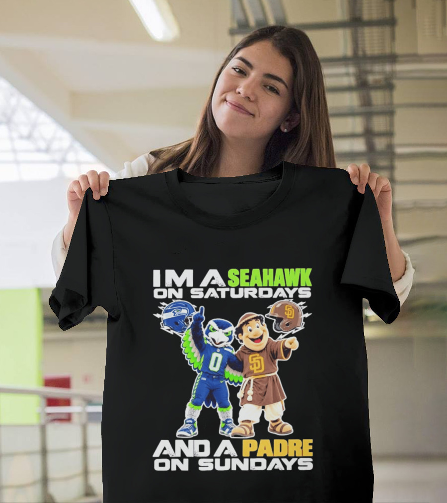 I'm A Seahawk On Saturdays And A Padre On Sundays T-Shirt
