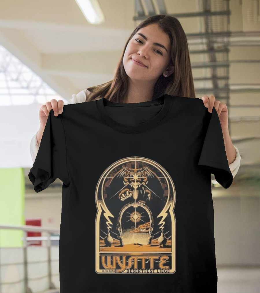 Wyatt E. Band Desertfest Belgium 2026 Liege October 16 Fantasy Dragon Portal Art Deco T-Shirt