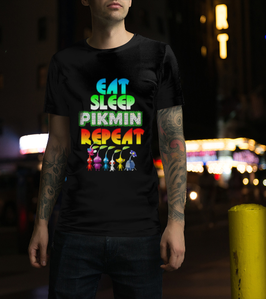 Eat Sleep Pikmin Repeat Game Lover T-Shirt