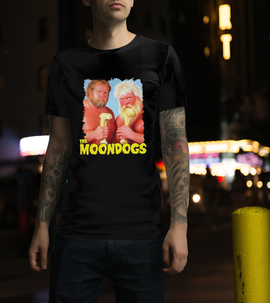 The Moondogs Wrestling Tag Team Iconic Bone Props T-Shirt