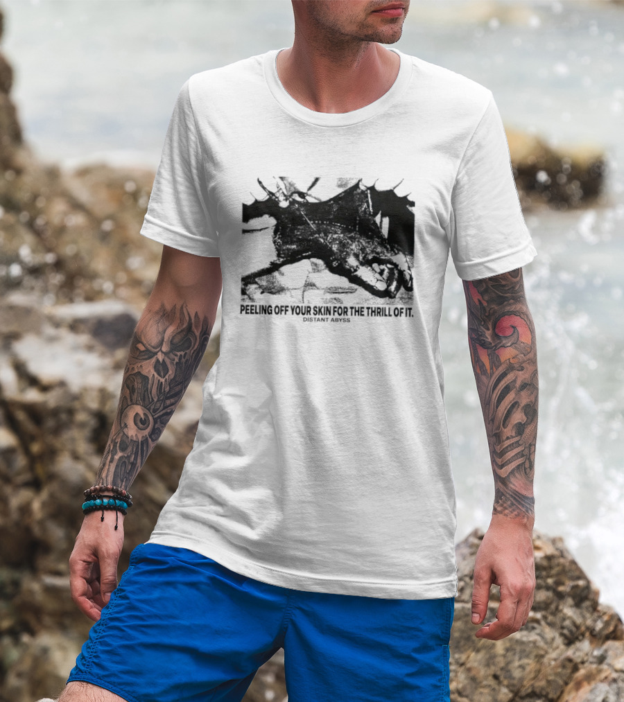 Peeling Off Your Skin For The Thrill Of It Distant Abyss Dragon Motif T-Shirt