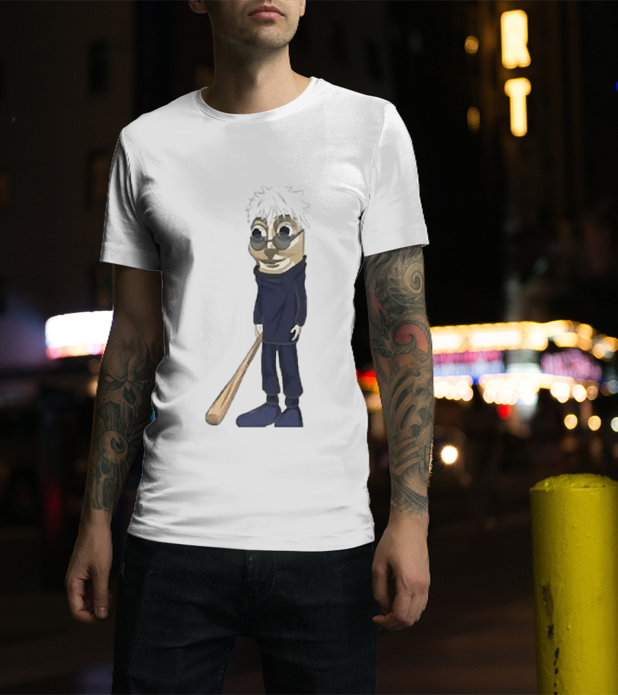 Gojo Satoru Crossover Tung Tung Tung Sahur Character Fusion T-Shirt