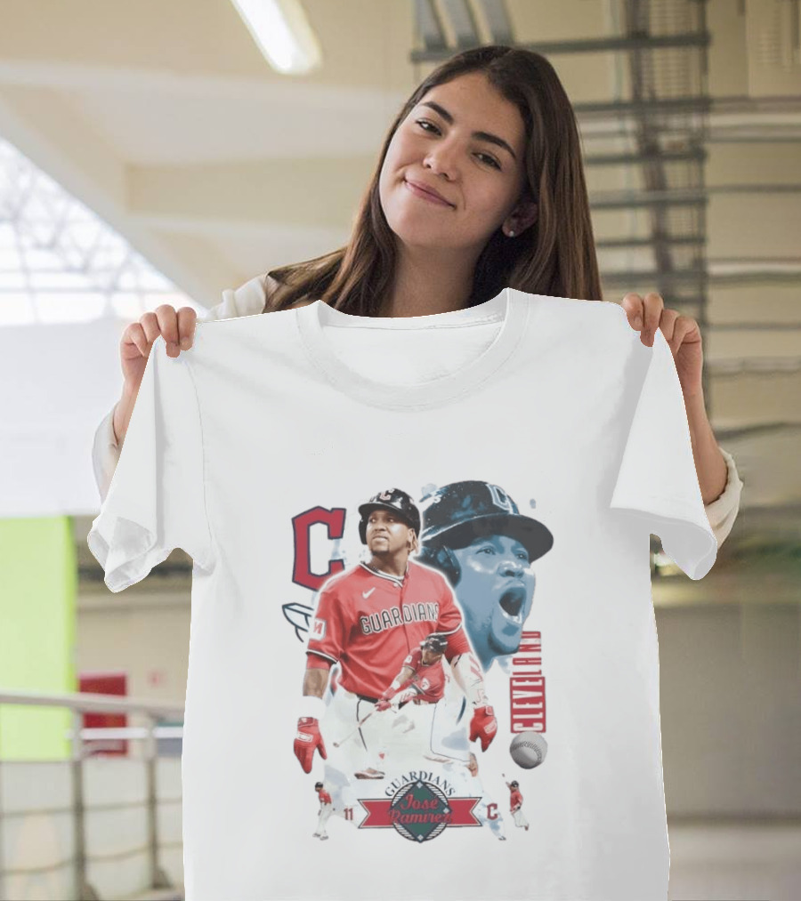Cleveland Guardians José Ramírez 11 Collage Baseball T-Shirt
