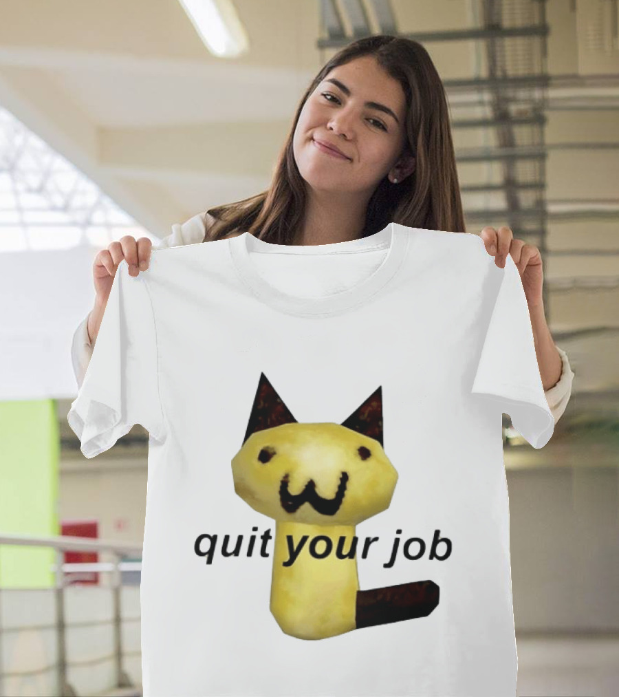 Quit Your Job Potato Cat Meme T-Shirt