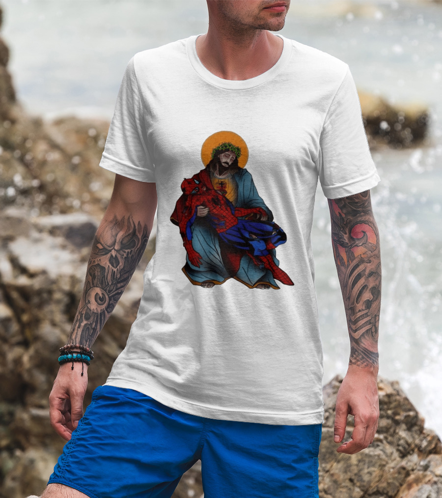 Spider Man Jesus Pieta Marvel T-Shirt