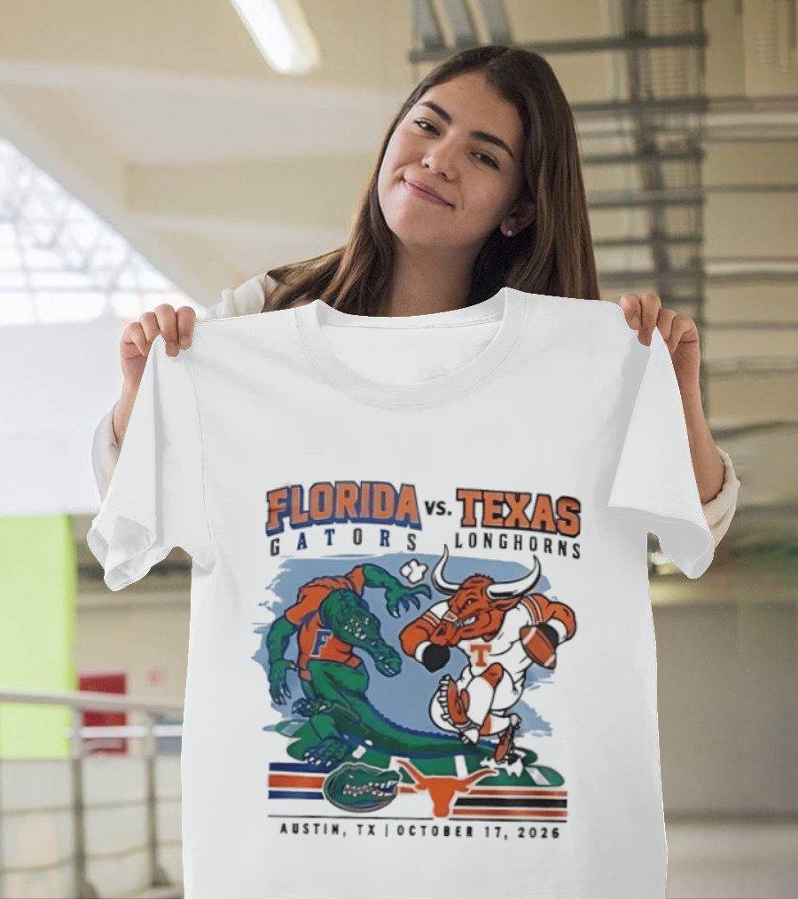 Florida Gators Vs Texas Longhorns Austin October 17 2026 T-Shirt