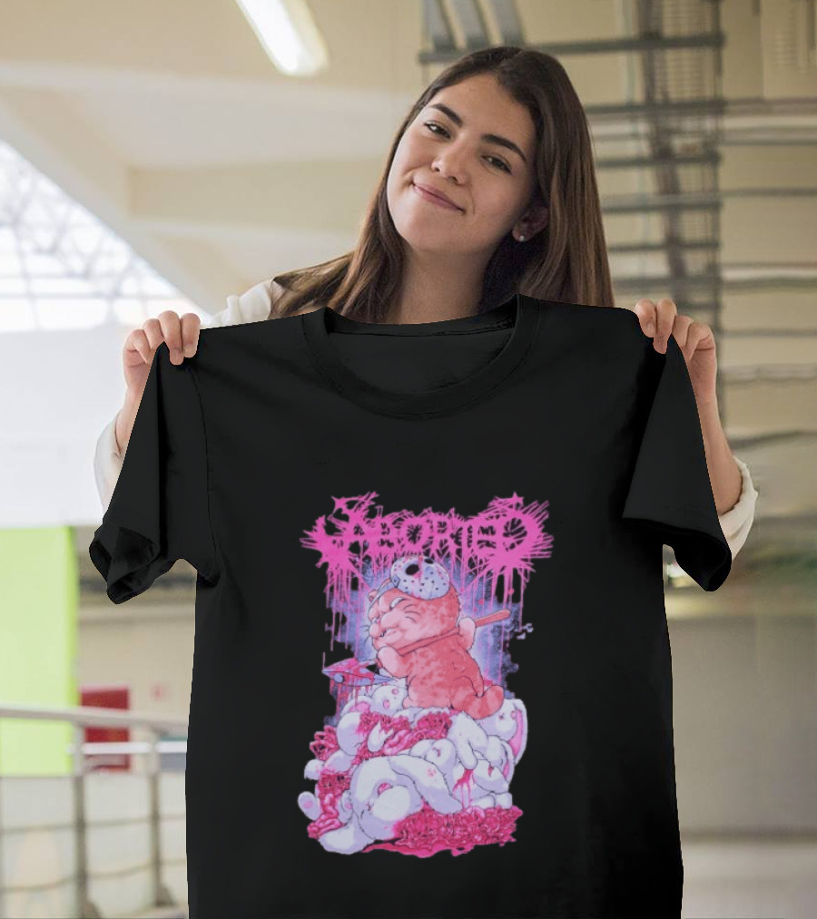 Aborted Murder Kitty Masked Plush With Axe Bunny Pile T-Shirt
