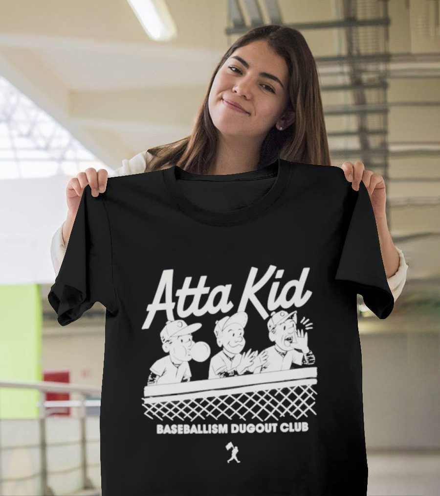 Atta Kid Baseballism Dugout Club Cartoon Characters Fence T-Shirt