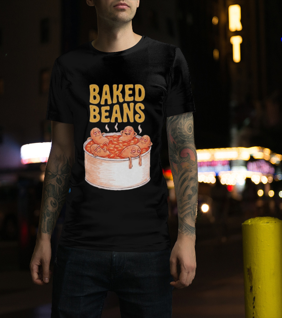 Baked Beans Funny Relaxing Cartoon Beans In Tin T-Shirt