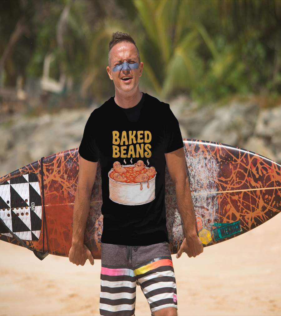 Baked Beans Funny Relaxing Cartoon Beans In Tin T-Shirt