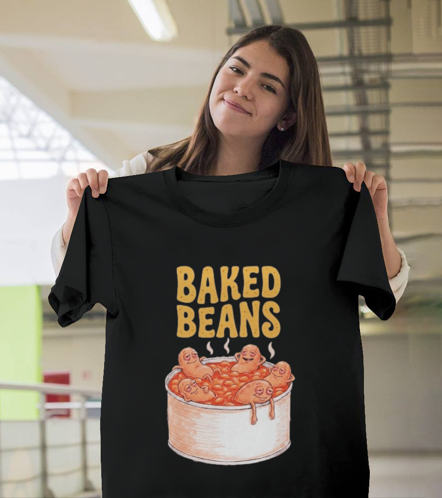 Baked Beans Funny Relaxing Cartoon Beans In Tin T-Shirt