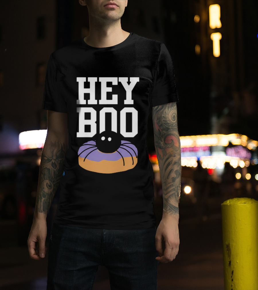 Hey Boo Halloween Dunkin Spidey D Purple Donut T-Shirt