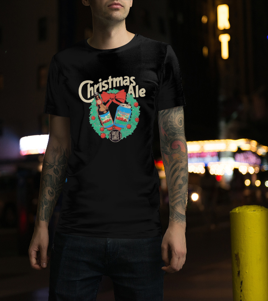 Great Lakes Brewing Co Christmas Ale 2026 Bottles And Cans Festive Wreath Edition T-Shirt