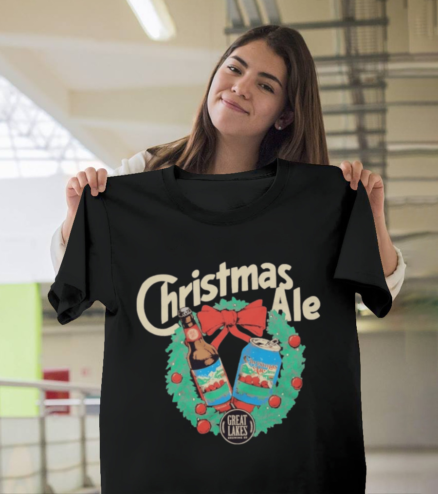 Great Lakes Brewing Co Christmas Ale 2026 Bottles And Cans Festive Wreath Edition T-Shirt