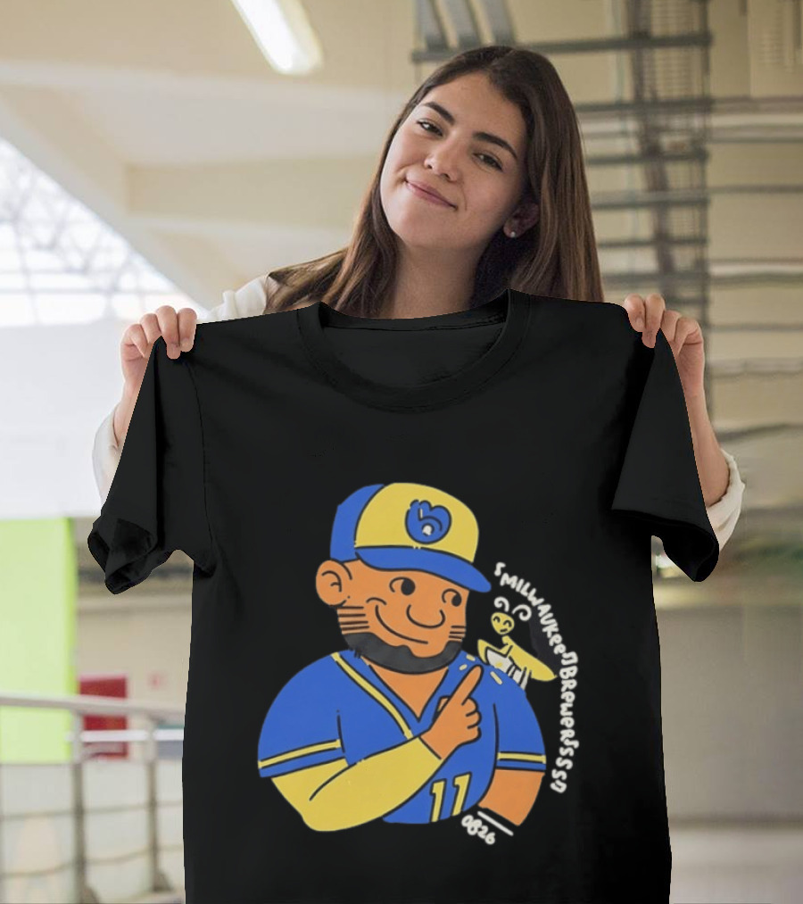 Milwaukee Brewers Jackson Chourio Smilwaukee Brewerssss 0626 Baseball Player Cartoon T-Shirt