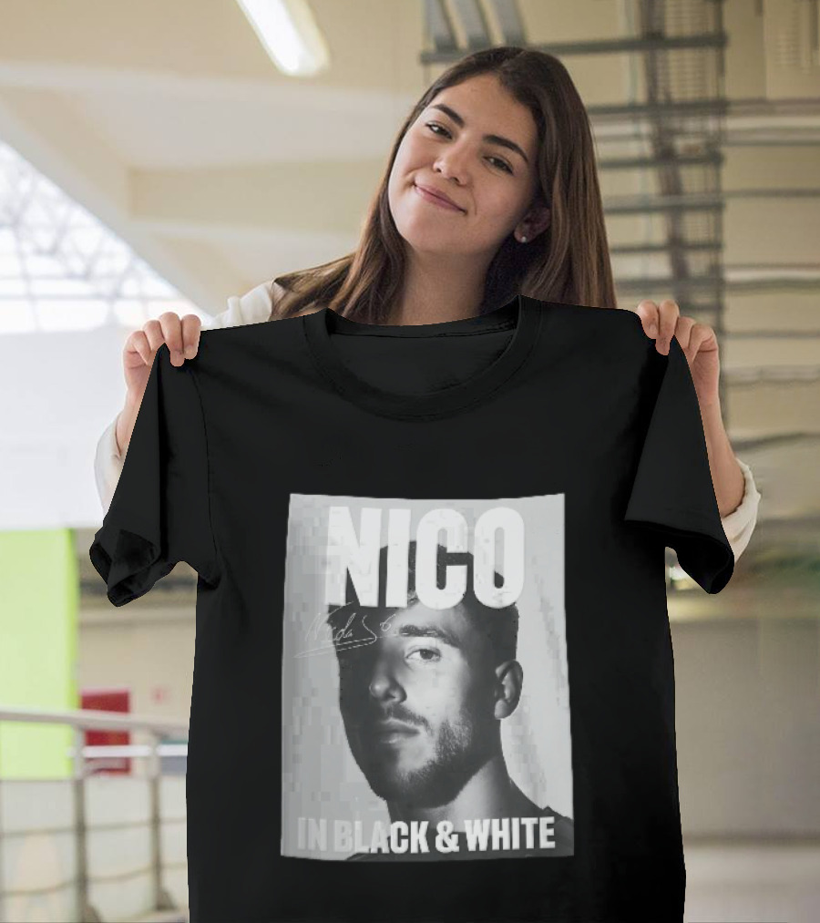Nico Nicolas Close Up Male Shadow In Black And White T-Shirt