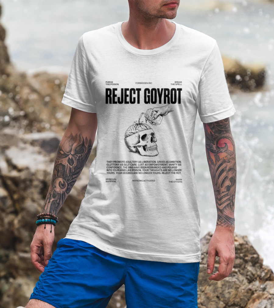 Reject Goyrot Promote Adultery Liberation Skull Brainwash Bottle T-Shirt