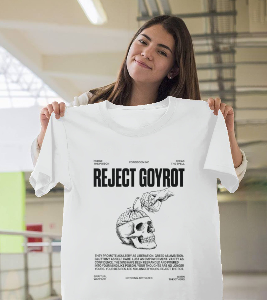 Reject Goyrot Promote Adultery Liberation Skull Brainwash Bottle T-Shirt