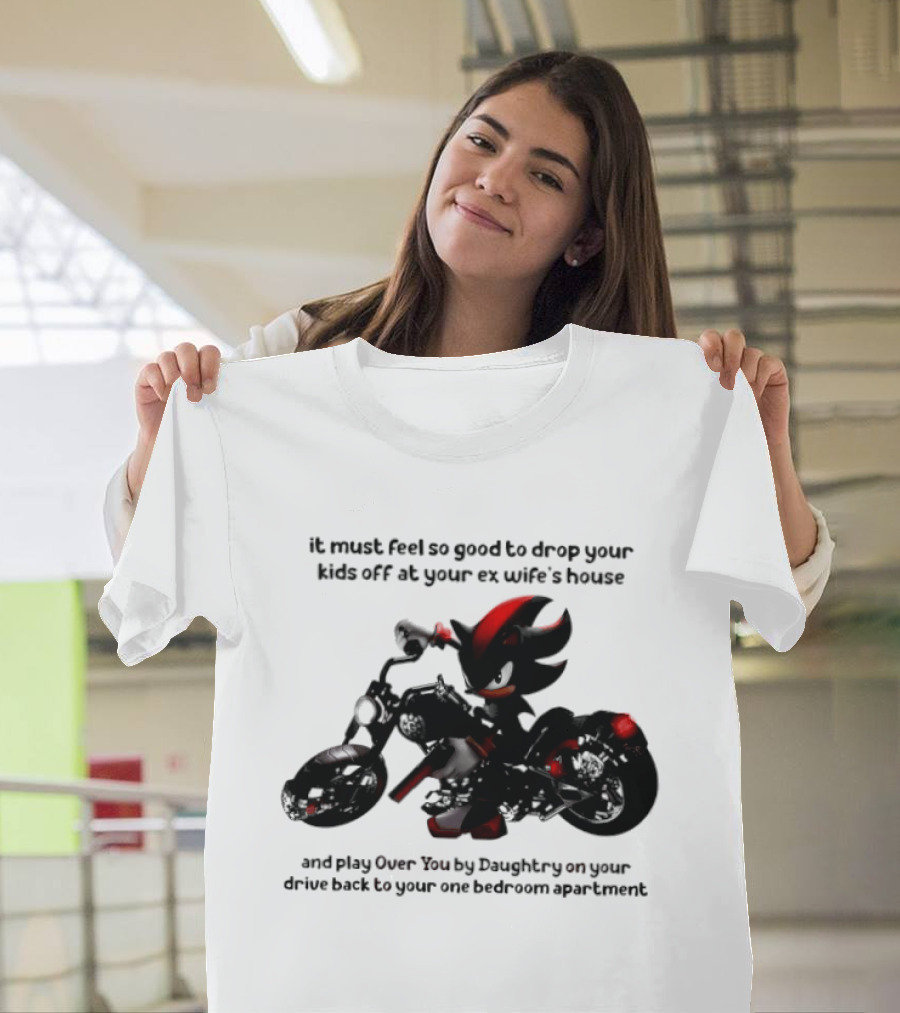 Shadow The Hedgehog Meme It Must Feel So Good To Drop Your Kids Off At Your Ex Wife's House And Play Over You By Daughtry T-Shirt