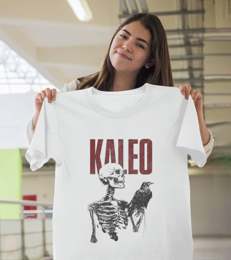 Kaleo Skeleton Holding Raven T-Shirt