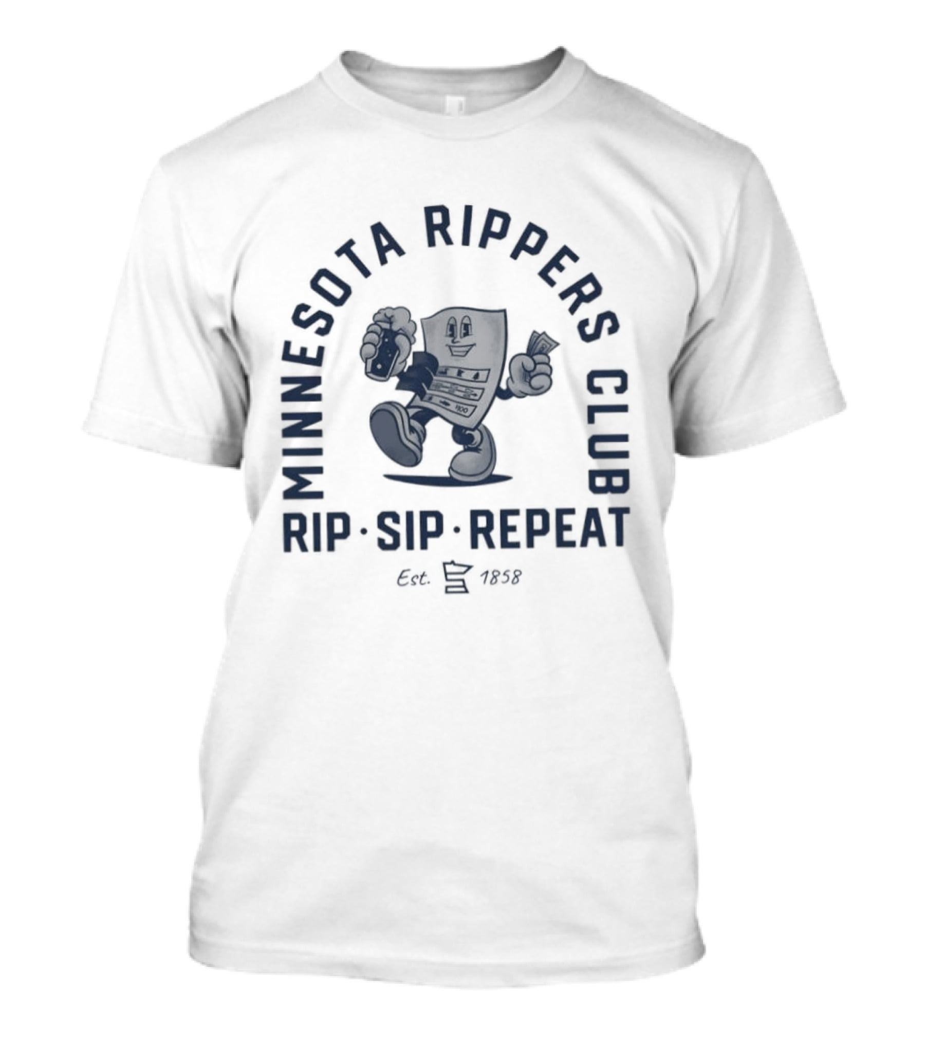 Minnesota Rippers Club Rip Sip Repeat Est 1858 T-Shirt