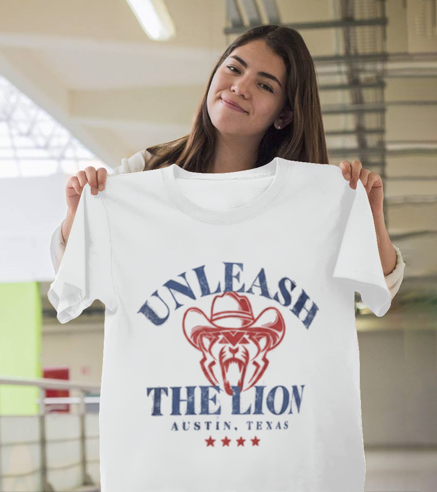 Unleash The Lion Austin Texas Cowboy T-Shirt