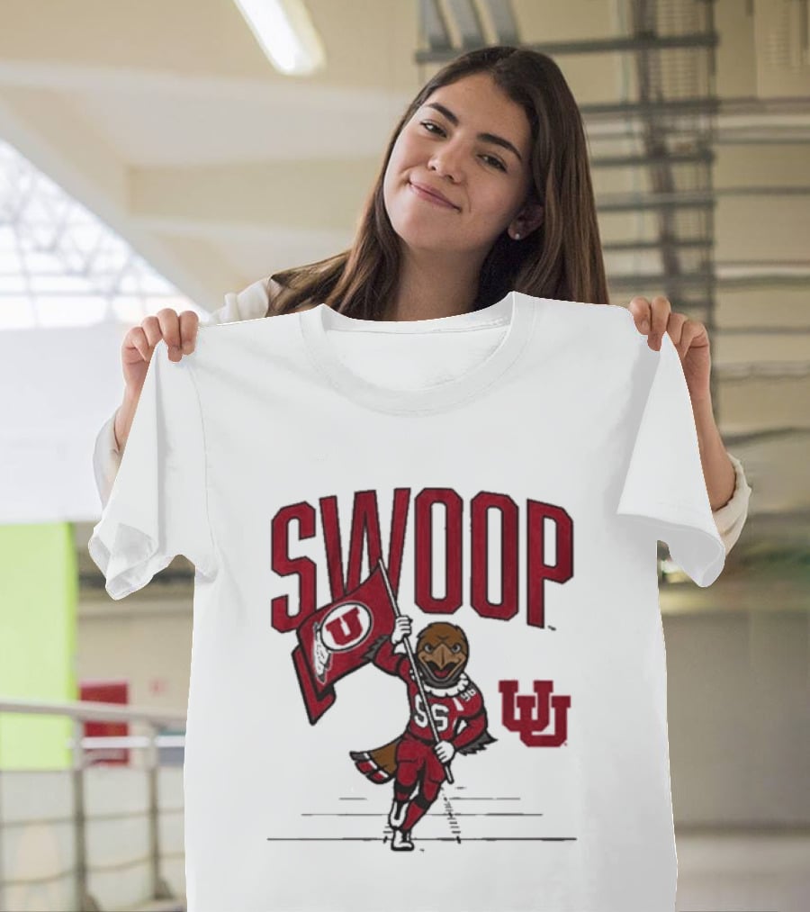 Swoop Utah Utes Mascot Running With Flag T-Shirt