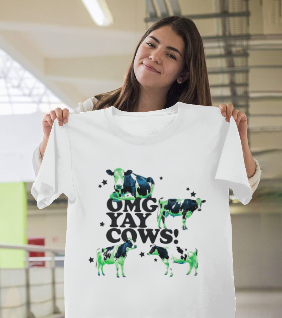 OMG Yay Cows Neon Farm Animal T-Shirt