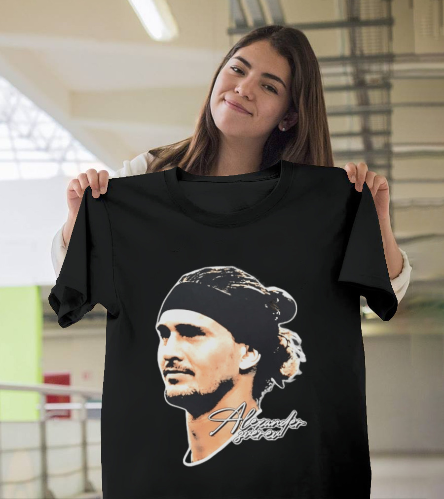 Alexander Zverev Tennis Player Portrait With Signature T-Shirt