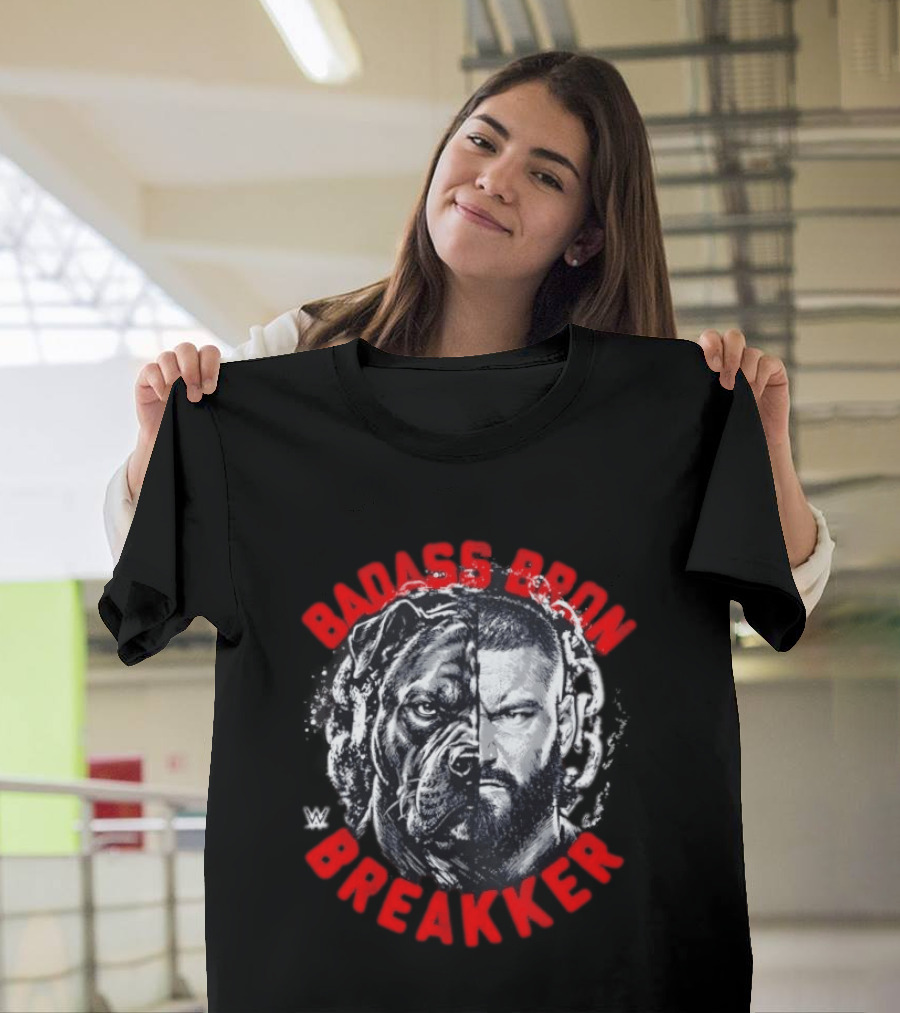Badass Bron Breakker WWE Bulldog Face Split T-Shirt