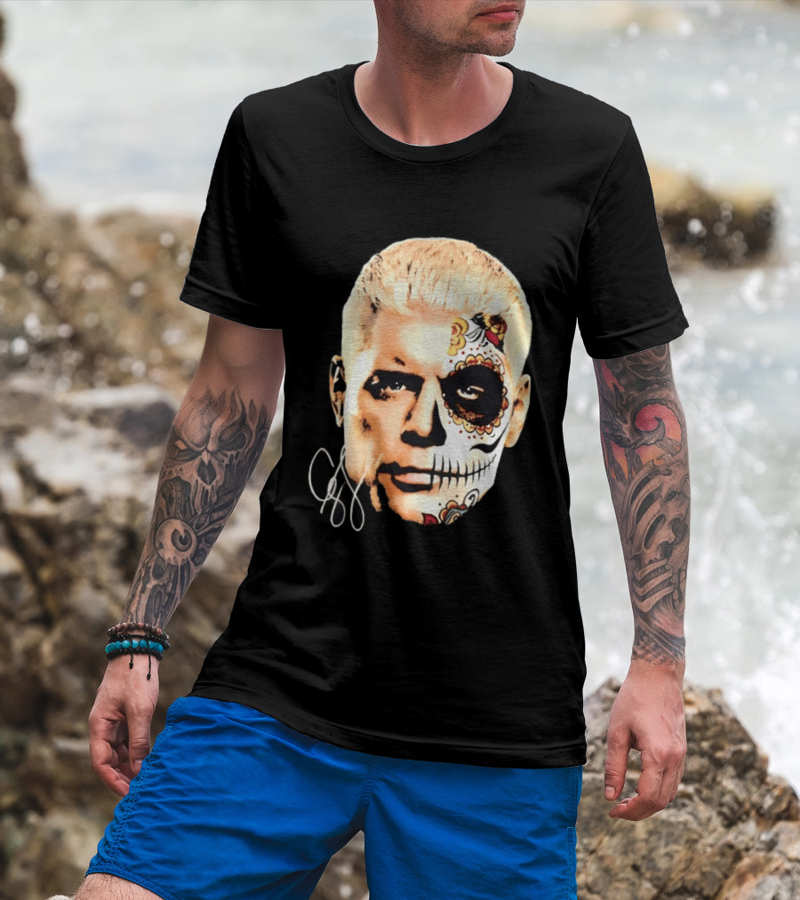 Cody Rhodes Dia De Muertos Sugar Skull Facepaint T-Shirt