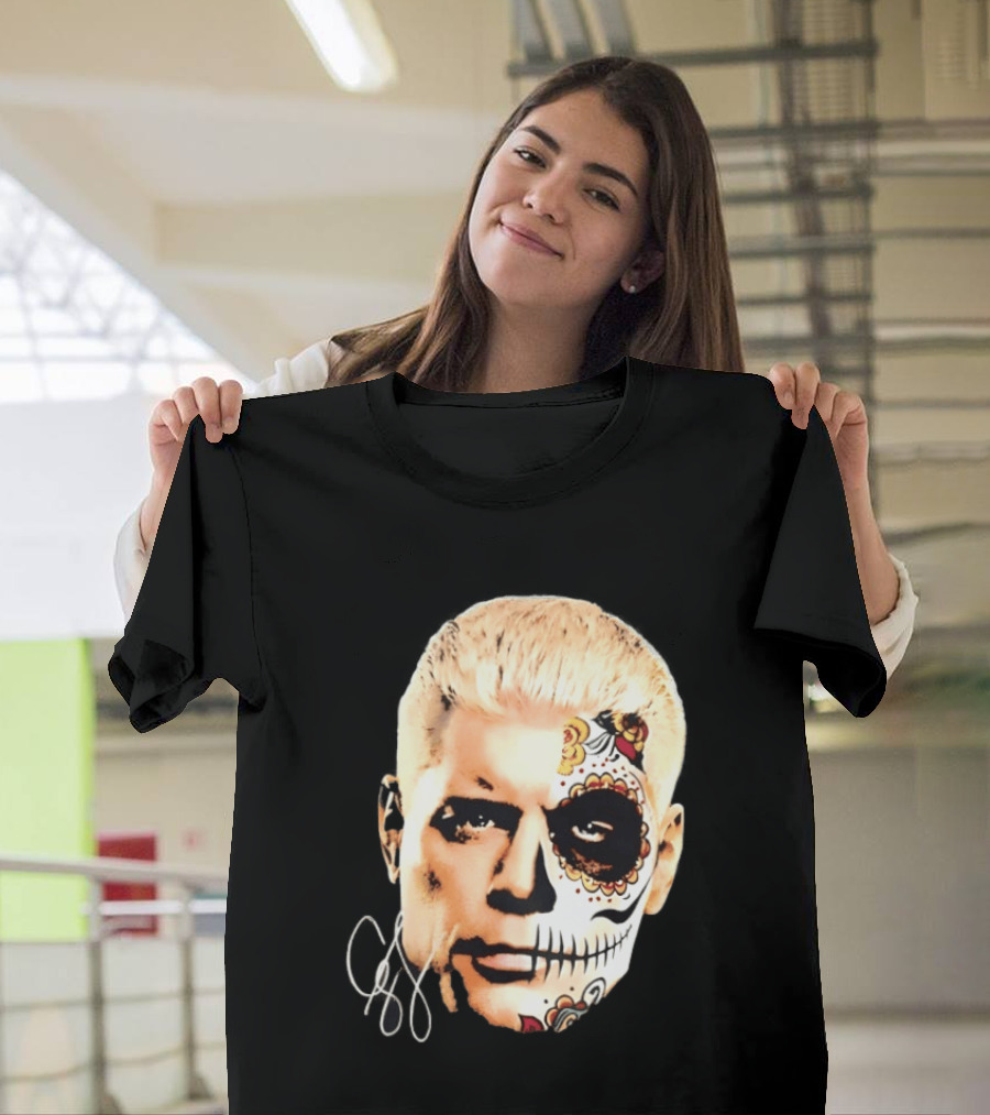 Cody Rhodes Dia De Muertos Sugar Skull Facepaint T-Shirt