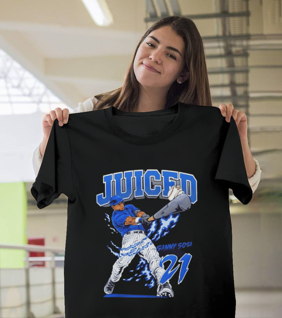 Sammy Sosa 21 Juiced Baseball Chicago Cubs Power Hitter T-Shirt
