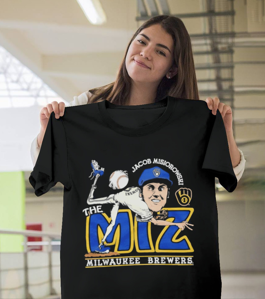 Milwaukee Brewers Jacob Misiorowski The Miz Caricature Baseball T-Shirt
