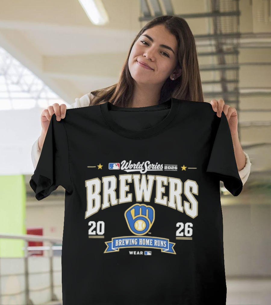 Milwaukee Brewers 2026 World Series Brewing Home Runs Wear By Erin Andrews T-Shirt