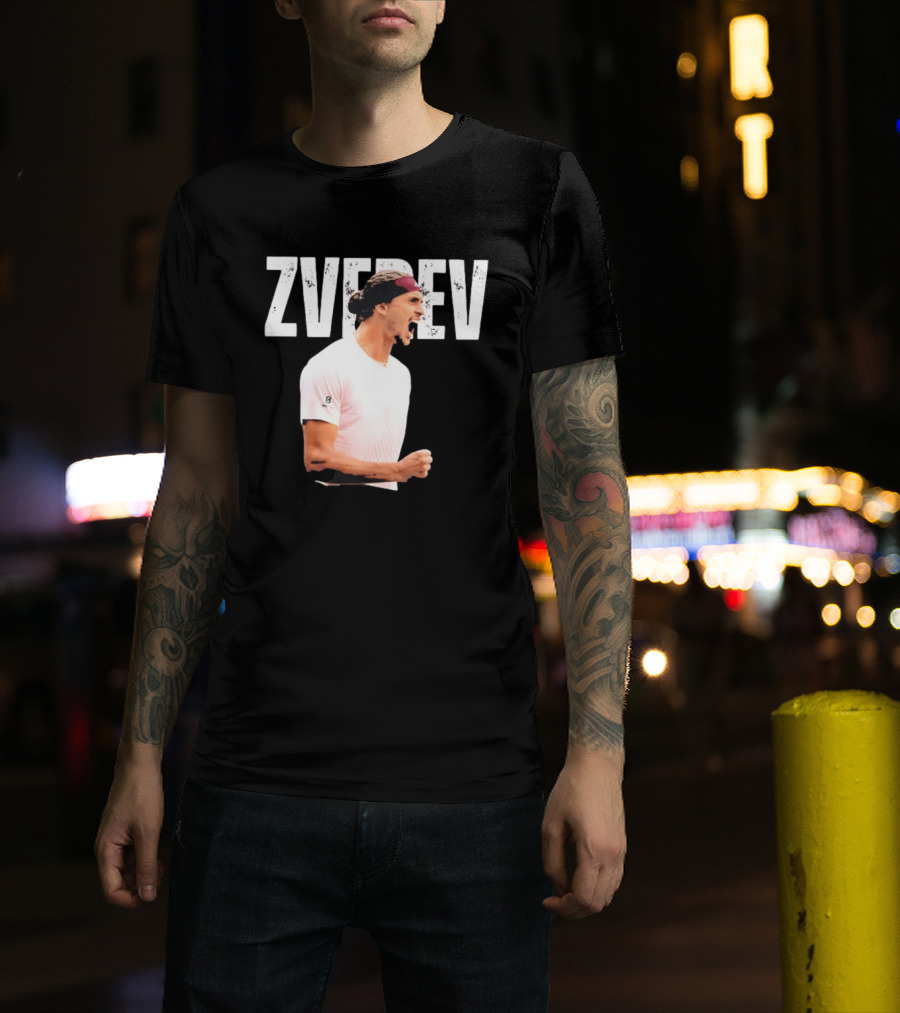 Zverev Tennis Athlete Action Pose With Headband T-Shirt