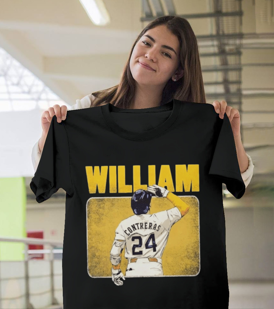 William Contreras 24 Milwaukee Brewers Baseball Highlight T-Shirt