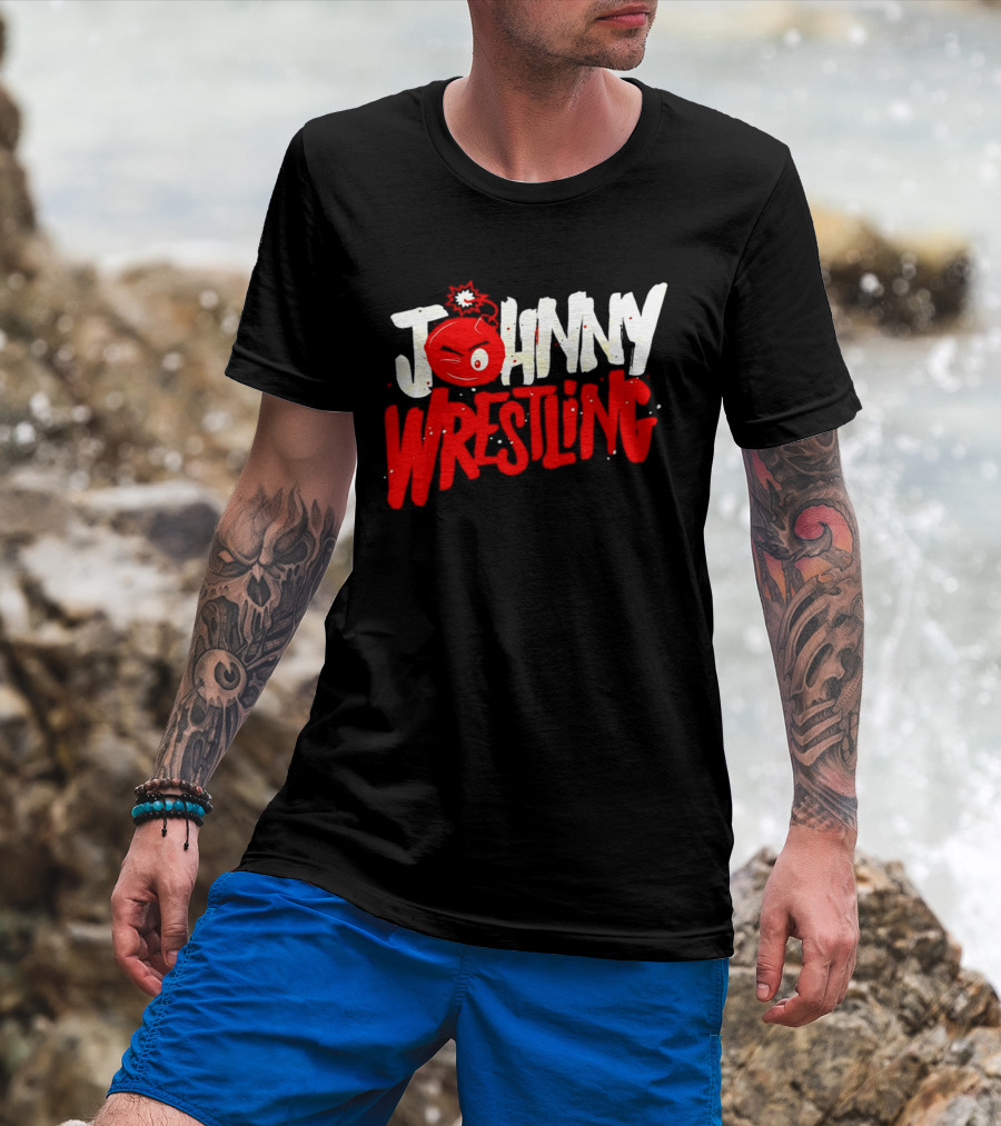 Johnny Wrestling Boom WWE Winking Bomb T-Shirt