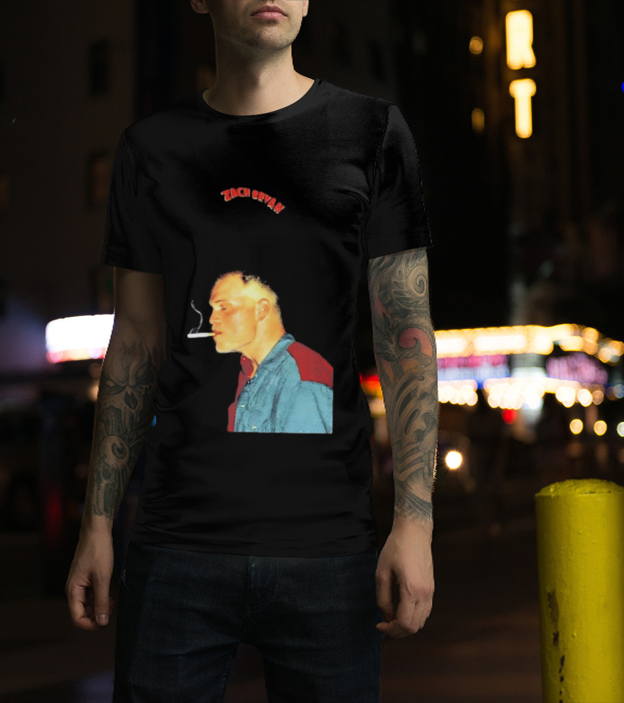 Zach Bryan Smoking Vintage Denim T-Shirt