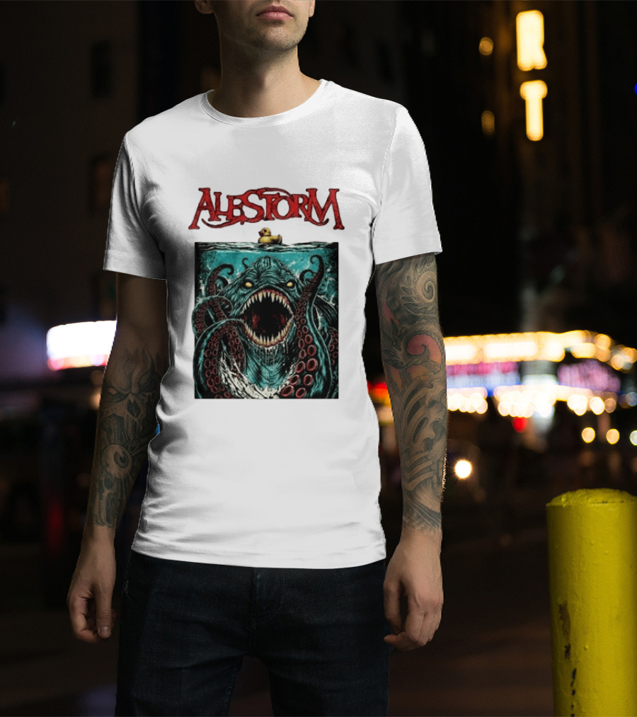 Alestorm Kraken Jaws Summer Tour 2026 Hyperion Omnitour Rubber Duck T-Shirt