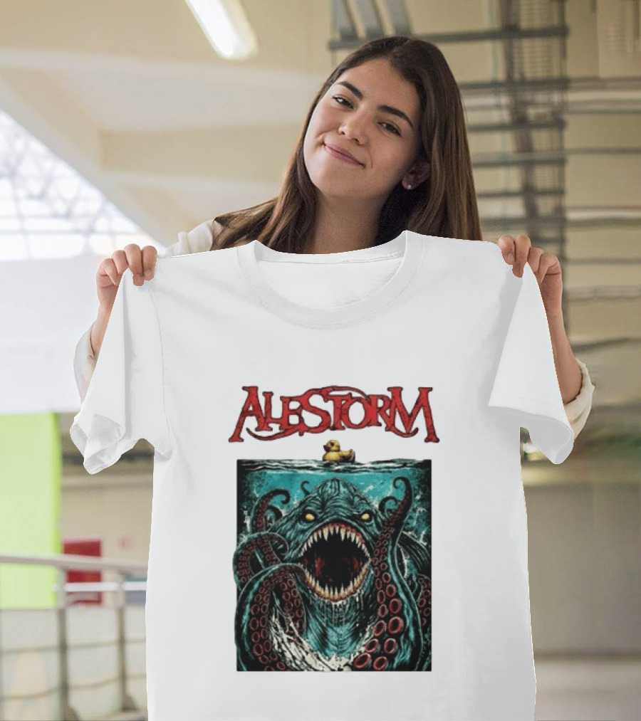 Alestorm Kraken Jaws Summer Tour 2026 Hyperion Omnitour Rubber Duck T-Shirt