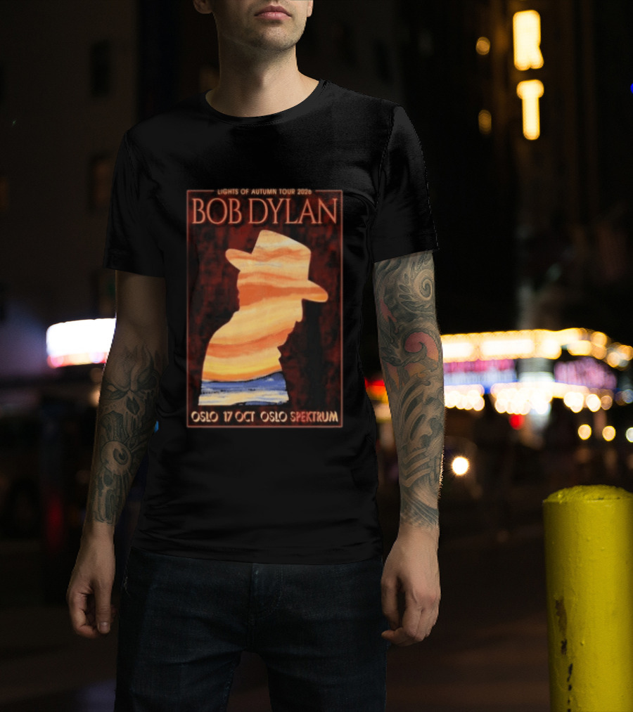 Bob Dylan Lights Of Autumn Tour 2026 Oslo Spektrum October 17 T-Shirt
